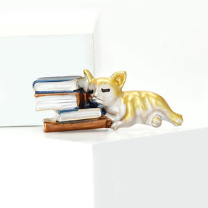 Lindo gato perezoso broche mentira en <span class=keywords><strong>libro</strong></span> pequeño Pin dibujos animados señoras esmalte neutro Pin camisa insignia estudiante joyería regalo - Product Image 5