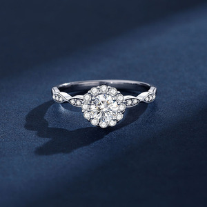 Bagues <span class=keywords><strong>de</strong></span> mariage en zircon cubique 8A pour femmes, en argent 925, minimalistes, avec halo caché, pour fiançailles, vente en gros - Product Image 5