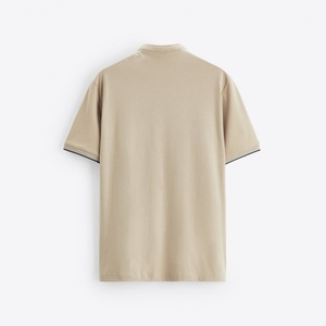 Col à revers, fermeture boutonnée sur le devant, design personnalisable, décontracté, vierge pour t-shirt pour homme à manches courtes, coton de haute qualité - Product Image 5