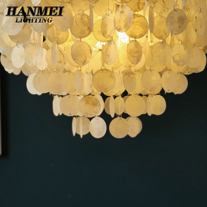 American Modern Design White Lighting Fixture Adjustable Height Suspended Chandelier or Pendant Light HM-Shell <b>Lamp</b>-YW21188 Mode - Product Image 6