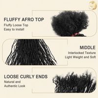 Extensiones de Cabello Humano 100% Naturales, Color Negro, Se Pueden Decolorar y Teñir, Micro Locs de 0.1cm, Sister Locs para Mujeres Negras