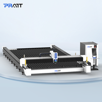 Machine de découpe laser à fibre Pratt à rail de base large, robuste, haute précision, pour tôles métalliques, avec commande automatique Cypcut