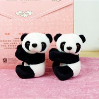 Marque-page créatif en peluche Panda 10 cm, rembourré en coton PP, petite pince à rideau, jouet souvenir, animal en peluche doux