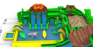 Parc aquatique gonflable sur le thème de la forêt tropicale commerciale pour parc aquatique, <span class=keywords><strong>jungle</strong></span> sauvage, avec toboggan pour enfants et adultes - Product Image 2