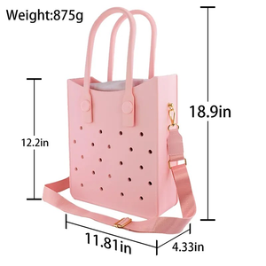 High-Capacity Waterproof EVA Laptop <strong>Bag</strong> with Adjustable Strap DIY Clog Charm Design for Work and Study Custom Tote <strong>Bag</strong> Hand <strong>Bag</strong> - Product Image 2