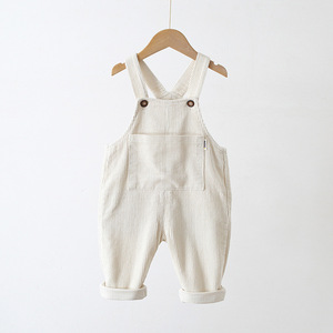 Tuta in <span class=keywords><strong>velluto</strong></span> <span class=keywords><strong>a</strong></span> <span class=keywords><strong>coste</strong></span> di alta qualità per neonate ragazzi primavera autunno bambini bretelle <span class=keywords><strong>pantaloni</strong></span> pagliaccetto - Product Image 4