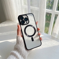 Film d'objectif de caméra TPU souple de charge sans fil galvanoplastie étui de téléphone transparent pour iPhone 11 12 13 Pro 14 15 Plus 16 Pro Max 17