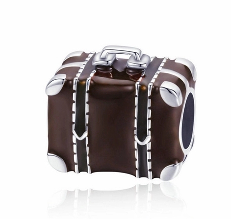 brown suitcase charm