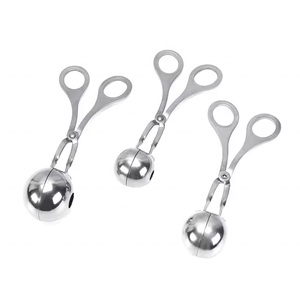 Top vendeur en acier inoxydable fabricant de boulettes de viande antiadhésif cuisine bricolage pinces à boule tourneurs d'ustensiles dans la boîte emballage nouveau produit - Product Image 1