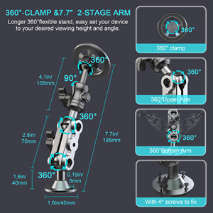 Nouveau support de téléphone magnétique rotatif à 360° en alliage robuste pour véhicule, base fixe pour console centrale de camion, bateaux et murs - Product Image 4