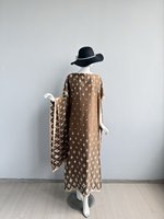 Kaftan Abaya Plus Size Wanita Terbaru Gaya Dubai Jubah Muslim Etnik Afrika Gaun Pantai Panjang Pendek Set Dua Potong Grosir