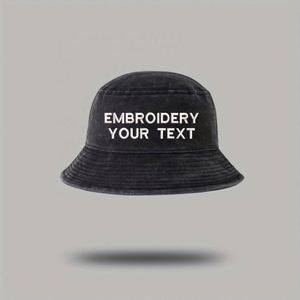 Custom Embroidered Bucket <b>Hat</b> <b>for</b> Men Women Adjustable Cotton <b>Hat</b> Personalized Text Outdoor Sun Protection Cap One Piece MOQ - Product Image 3