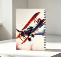 Organiseur à spirales A5 personnalisé ColorFly avec couverture rigide, options multicolores, pages lignées vertes, 50 feuilles
