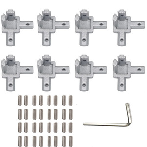 Connecteur d'angle droit 3D 2020 3030 4040, support d'angle, accessoire pour profilé en aluminium, norme européenne, alliage de zinc - Product Image 1