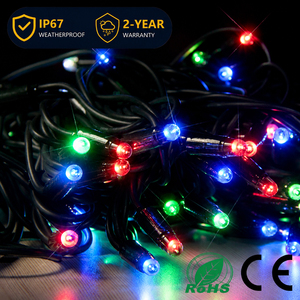 Guirnalda de Luces RGB Comerciales IP65 de 50 Metros, 500 LED, Cable de Goma Negro de 16 Metros, Modos Dinámicos de 16 Colores, para Exteriores, Fachadas de Edificios, Eventos - Product Image 1