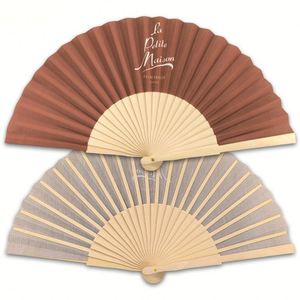 Abanico Plegable de Bambú y Madera Resistente, con Logotipo Personalizado Impreso, Tela Bordada, Papel, 23x42cm, Regalo Promocional - Product Image 2