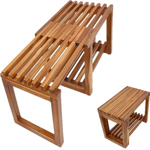 Tabouret de salle de bain extensible Kaijiang 29 pouces avec double étagère de rangement et siège pour la douche à domicile - Product Image 5