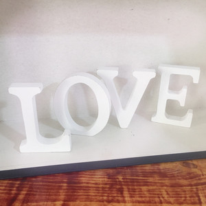 Wood Wooden Letter White Alphabet DIY Personalised Name Design Wedding Birthday <strong>Party</strong> <strong>Decoration</strong> - Product Image 2