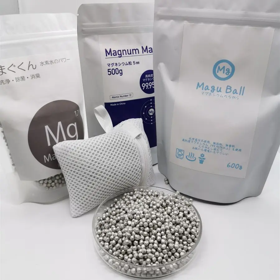 Vendita calda In Giappone di Magnesio Pellet Per Il Bucato di Alta Puro 99.95% Made di Idrogeno ORP Dell'acqua Palle di Magnesio