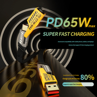 Bonnes affaires 6A Type-C câbles de charge super rapide Pd 65W USB 4 en 1 convertisseur câble de charge pour Iphone