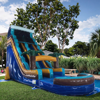 Toboggan gonflable commercial pour jeux de jardin, toboggan aquatique gonflable pour enfants