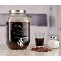 Logo en relief personnalisé de haute qualité 4L 5L 8L Grand pot Mason Distributeur de boissons en verre multifonctionnel