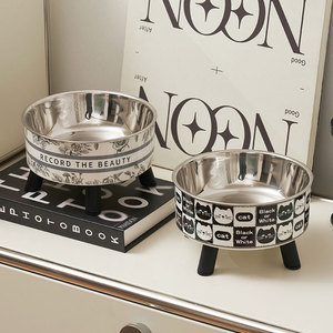 Gamelle surélevée pour chat en acier inoxydable, grande capacité, large ouverture, anti-renversement, sur pieds hauts, pour protéger le cou - Product Image 2