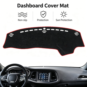 Pour Dodge Challenger 2015-2024, couvre-tableau de bord de voiture, antidérapant, isolant thermique, protection de la console centrale, tapis d'intérieur, accessoires - Product Image 1