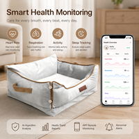 Lit intelligent pour chien en gros avec surveillance de la santé, suivi du rythme cardiaque et du sommeil, housse amovible et lavable, éponge respirante pour usage domestique