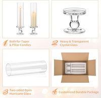Portavelas de cristal tipo huracán, portavelas de cristal a prueba de viento, pantalla de cristal para velas sin base, chimenea de cristal para velas Elite