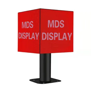 옥외 영상 SMD 두 배 편들어진 원형 모양 LED 입방체 스크린 로고 둥근 LED 표시 광고 전시
