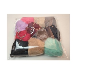 Porte-clés pompon en fausse fourrure moelleuse et mignonne de 7 cm (2,7 pouces) de style simple et personnalisé, idéal pour les cadeaux de fête - Prix usine - Product Image 5