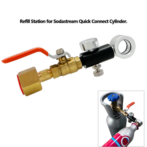 Adaptateur de valve de pression Sodastream - Compatible avec les bouteilles DUO/Terra/Art - Station de remplissage d'eau pétillante DIY - OEM Laiton Noir+Or - Product Image 1