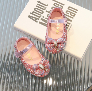 Zapatos Mary Jane para Niñas, Primavera-Verano, Punta en Pico, 4-6 Años, Cierre de Velcro, Cristales Brillantes, Estilo Princesa, Gran Venta - Product Image 5