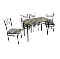 Meubles de maison pas cher prix table et chaises de salle à manger plateau en mdf en métal cadre table à manger ensembles DS-211