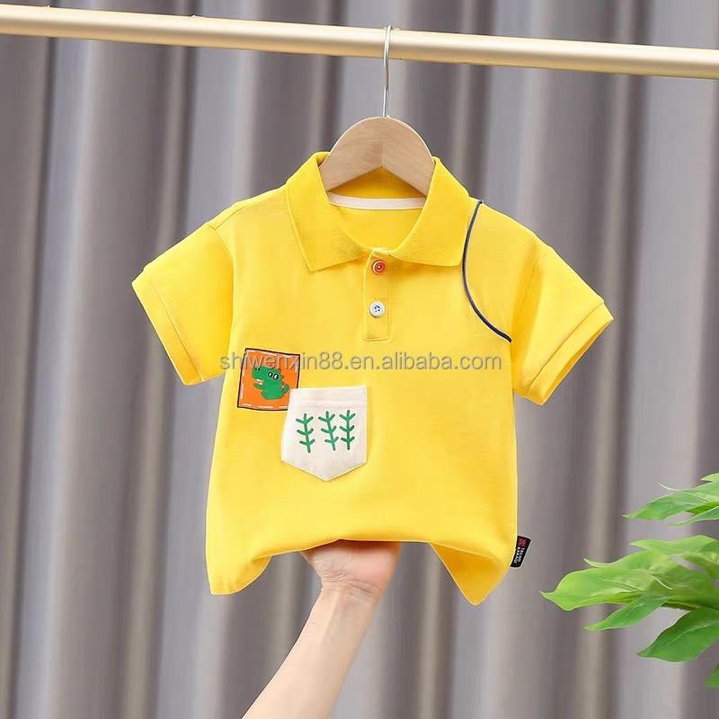 Toddler Shirt Baby Boy Polo T Shirts Tee Shirt Yellow Polo Shirt