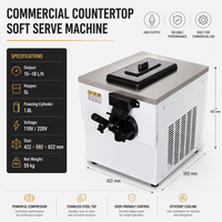 Machine à glace commerciale à tête unique pour cornets et coupes glacées, prix usine