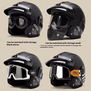 Open Face <span class=keywords><strong>Retro</strong></span> 3/4 Half Face Casque de moto ABS personnalisé Casque de motocross - Product Image 4