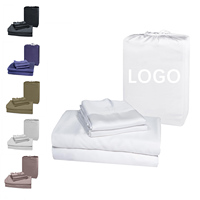 Ensemble en bambou personnalisé double couture soyeuse 100% bambou biologique drap de lit housse en bambou ensemble de draps de lit pour dormeurs chauds