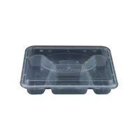 Le bento carré en plastique jetable écologique de pp enferme dans une boîte les conteneurs à emporter faciles réutilisables micro-ondables de 4D acceptent la coutume.