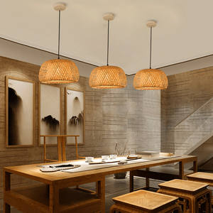 Lanternes tissées à la main, luminaires suspendus de style japonais vintage, luminaires de plafond suspendus, abat-jour, luminaires pour salon et chambre à coucher - Product Image 2