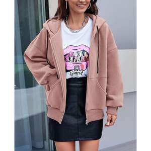 Chaquetas de Invierno con Capucha Extra Grandes para Mujer, Otoño 2025, Personalizadas, Manga Larga, Bolsillos con Cremallera, Ajuste Holgado, Talla XS - Product Image 5