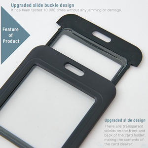 LUMEF 6616/6617 Porte-cartes en ABS à deux panneaux transparents Modèle de porte-badge de carte de visite - Product Image 3