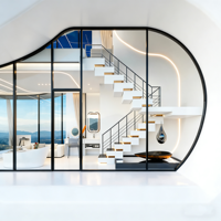 Maison conteneur de luxe en acier à double étage de 91 m², design respirant, résistante au vent et à la pluie, pour appartements, maisons, bars et extérieur