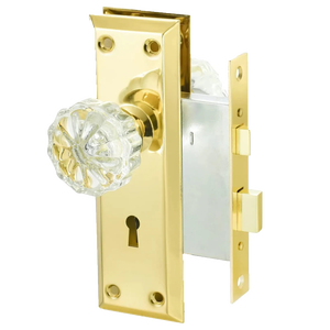 Ensemble de serrures à clé mortaise en acier avec bouton de remplacement pour portes antiques intérieures de 1-3/8 po-1-3/4 po avec serrures cassées - Product Image 3