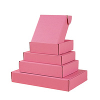 Caja de cartón Rosa personalizada, caja de embalaje de envío de correo corrugado con logotipo, caja de correo de ropa de regalo reciclable