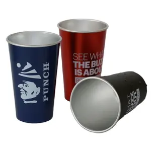 Customized 450ML rolled edge single-layer beer cup by the manufacturer mixing cold drinks changing color when cold aluminum cup