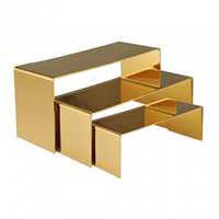 Ensemble de présentoirs à gâteaux en acier inoxydable doré, élégant présentoir à étages pour cupcakes et desserts pour mariage, buffet, boulangerie, fête