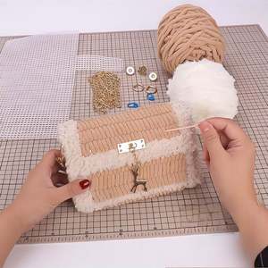 40000 Kit DIY de Matériaux pour Sac en Peluche à Grille Tissée à la Main, Cadeau Fait Maison Cousu à la Main, TOILE PLASTIQUE pour le Nouvel An, la Fête des Mères, Thanksgiving - Product Image 2