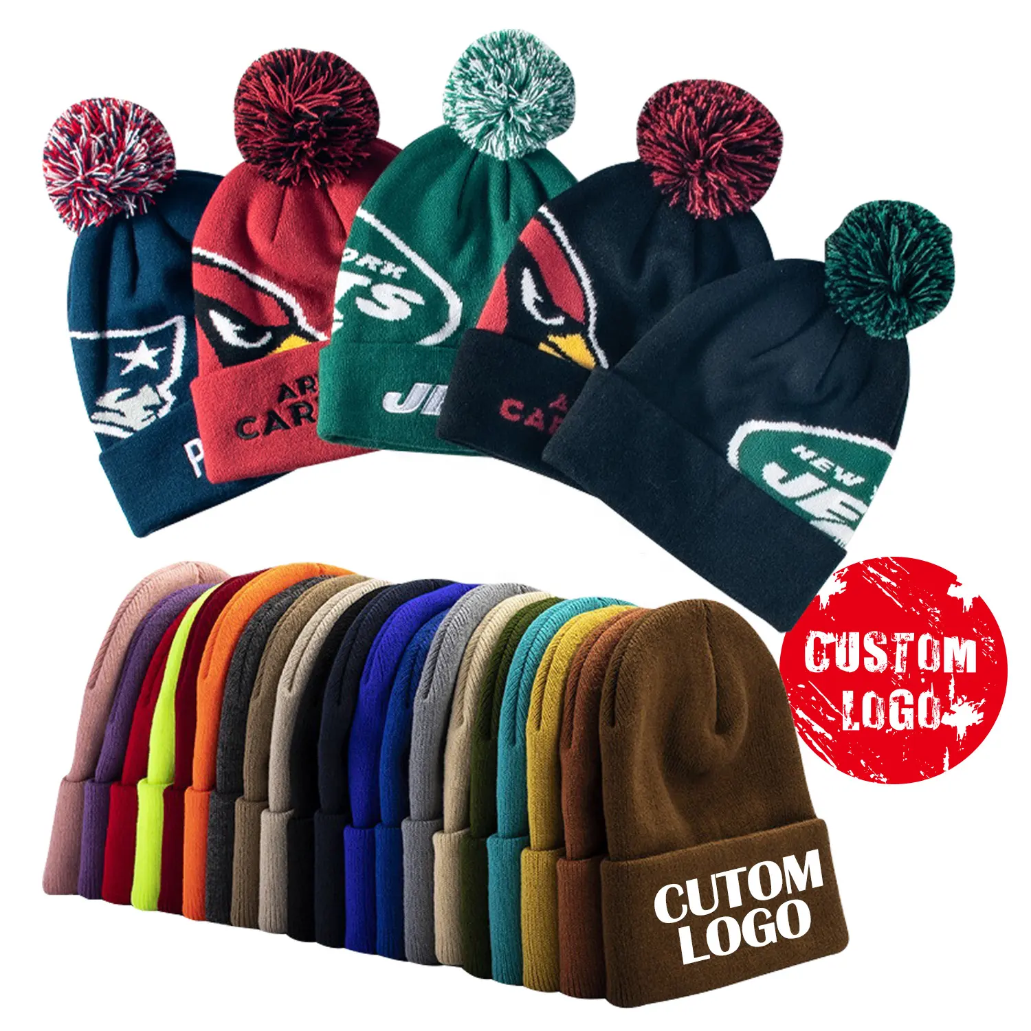 Custom Black Knit Hat Beanie Super Popular New Design Knit Women Hats Winter Cap